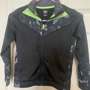 Logo Athletic Kids Rashguard Jacket - Black and Green